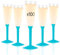 Lot de 100 Flutes Champagne Plastique Lavable et Réutilisable 14cl - Verre Plastique 100% Recyclable, Grande Stabilité, Rigidité Design Élégant - Parfait pour Anniversaire, Mariage (Turquoise)