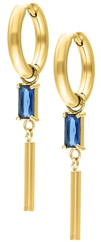 Wildcat Ohrringe - Little Square Crystal Hoops - Roségold, Kristallklar - Chirurgenstahl 316L - wasserfest, langlebig, hautverträglich