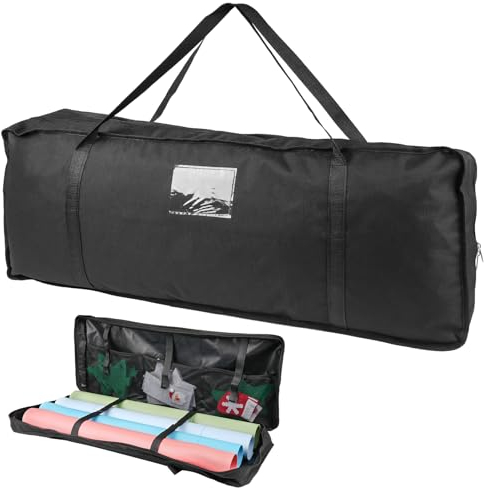 Geschenkpapier Aufbewahrungstasche, 600D Oxford Geschenkpapier Organizer, 82 x 13 x 34cm Groß Geschenkpapier-Organizer für Geschenkpapierrollen, Schwarz Wrapping Supplies Aufbewahrungstasche