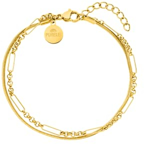 Purelei® Sleeky Unison Armband (Gold) – Elegantes, verspieltes Damen Armband – Edelstahl – Verstellbare Länge 16-19 cm – Hawaiianisch inspiriert & wasserfest