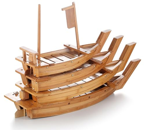 MyRun 6 Taglie A Scelta Giapponese Barca Per Sushi Vassoio Da Portata in Legno Bambù Naturale Piatto Per Sushi Tavola Da Sashimi Piatto Da Portata Per Sushi Per La Ristorazione O Per La Casa,50cm