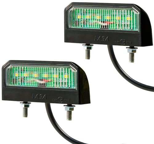 D-TECH 2 x LED Trailer License Plate Lights, IP67 Waterproof, Cold White LED Number Plate Lights For Caravan Trailer Truck, ECE Approval,Rear License Number Plate Lamps LED