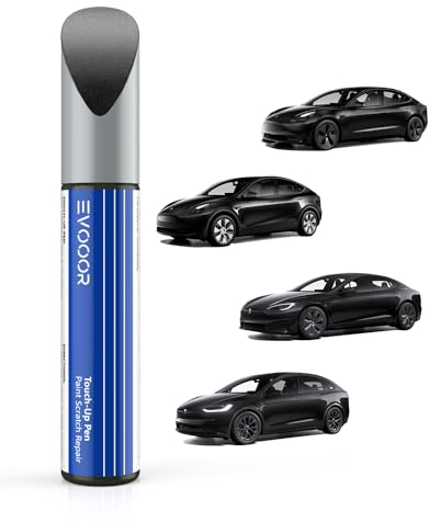 EVOOOR Tesla lackstift schwarz für Model Y 2025 – DIY-Kratzerreparatur mit farblich abgestimmter Farbe für Modell 3/Y/S/X Solid Black(PBSB)