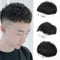 Clip-in-Toupet für Männer, kurzes Echthaar-Topper-Haarteil mit Toupetband für Haarausfall bei Männern im Alltag(C,16 * 18CM)