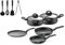 Prima Collection - Batteria da Cucina 11 Pezzi, Set pentole serie Black Antiaderente Induzione