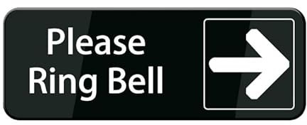 Please Ring Bell Sign With Right Arrow Sign, 8X3 Inch Self Adhesive Sign For Door Or Wall, Easy Installation, Premium Acrylic Design For Business Store, Shop, Cafe, Office, Restaurant