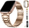 Fullmosa Kompatibel mit Apple Watch Armband Series 10 42mm, Edelstahl Apple Watch Ersatzarmbänder für Damen Herren, Metallarmband mit TPU-Schutzhülle, Roségold