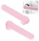 UFURMATE 2Pcs Silicone Door Handle Glove Covers Safety Door Knob Cover with Clear Anti-Collision Adhesive Strip Anti-Static Door Knob Protector for Flat Square Door Levers (Pink)