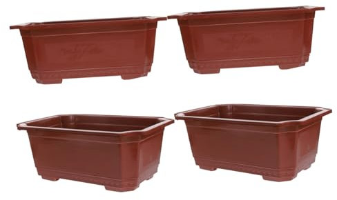 YARNOW Jardineras Rectangulares 4pcs Maceteros Duraderos para Flores Verduras y Suculentas Adecuado para Bonsái