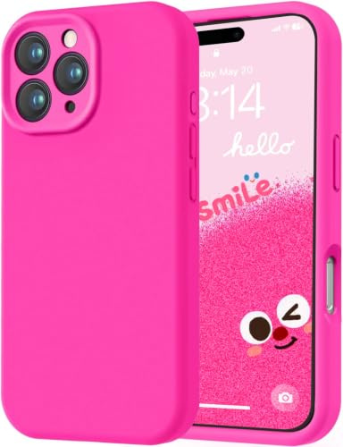 LOVE 3000 Designed for iPhone 16 Pro Max Case, Premium Silicone with [Soft Anti-Scratch Microfiber Lining] Shockproof Protective Phone Case for Lanyard 6.9, Hot Pink