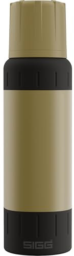 SIGG – Gourde Isotherme 1L – Alpine Star, avec Gobelet – 27h Chaud, 100h Froid – Compacte & Robuste – Étanche – Sans BPA – Avec Extra Grip Pour Outdoor, Camping & Randonnée – Acier Inoxydable – Beige