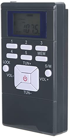 FM Radio Tragbar, small Radio mit LCD Display und Kopfhörer, FM Stereo Empfänger, Batteriestrom, Batterie Nicht Inbegriffen, Zum Gehen Jogging Training Camping (dunkelgrau)