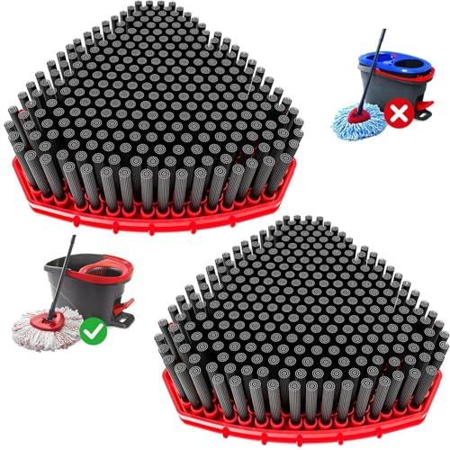 Scrub Brush 2 Pack, Scrubber Mop Head Compatible with O Cedar Easywring 1 Tank System, Mop Replacement Scrubber Head Brush for Cleaning Bathroom, Kitchen, Garage, Deck, Ceramic Tiles