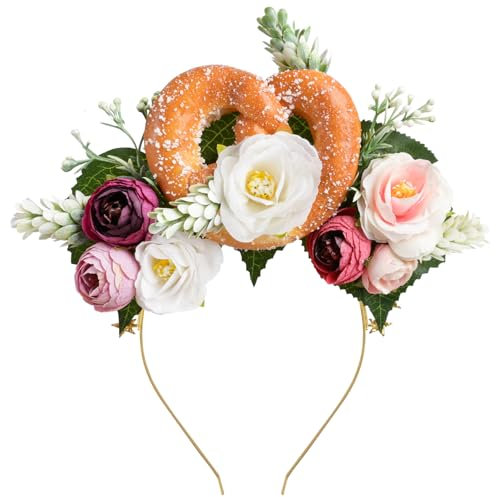 iZoeL Oktoberfest Blumen Haarreif, Künstliches Blumen Haarreifen, Stirnband im Bayrische Stil mit Blumen und Blüten, für Damen,Mädchen Hochzeit, Strand, Urlaub, Party, Strand