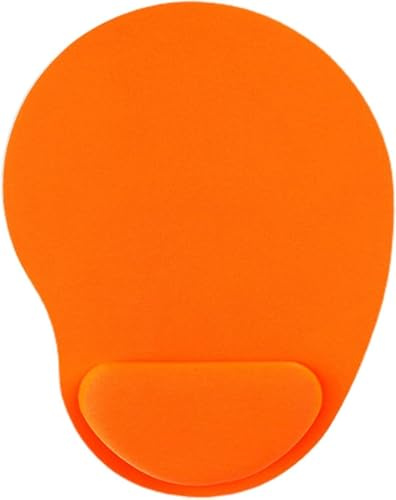 Opemg Wrist Rest Mouse Pad With Memory Foam Stepped-Wedge Design - Pain Relief, Non-Slip Comfortable Mousepad for Office Home Computer Laptop (Orange)