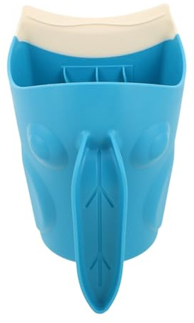 Kinder Waschbecher mit Gebogenem Ausguss, Froschdesign, Blau | Pp und Tpe, für Badewanne, Schützt die Augen vor Wasser, Leicht zu Reinigen