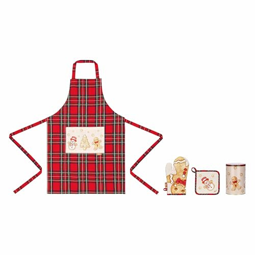 THUN - Set presina, guanto e grembiule con scatola in latta Thunland-APRON 60x90 GLOVE 18x30 POT17x17