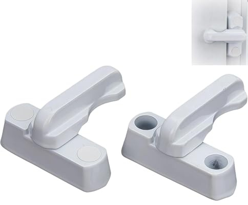 2-Pack White Sash Jammer Locks | Extra Security Lock for UPVC Doors & Windows | Heavy Duty Safety Window Lock