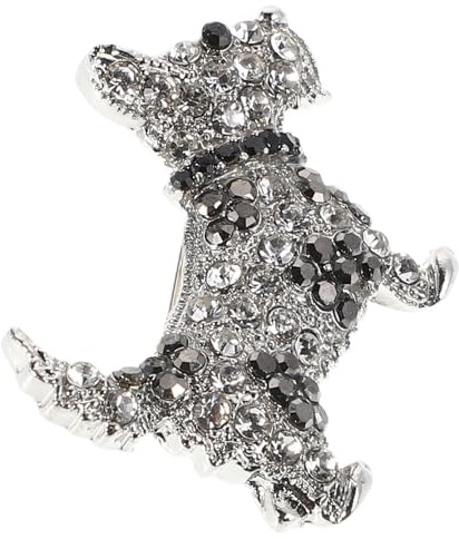 HEMOTON Vintage Hund Brosche mit Funkelnden Strasssteinen Niedliche Tier anstecknadel aus Robustem Legierungsmetall für Damen Modisches Accessoire für Kleidung Rucksäcke Hüte
