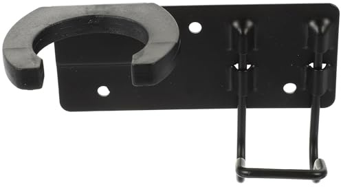 HEALLILY Sturdy Black Mic Hook Wall-mounted Microphone Hanging Rack Made of Rubber and Metal for Space Saving Home Supplies and Wireless Mic Stand Organizing