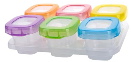 TOYANDONA 6 Stück Gefrierbehälter für Babynahrung 60 Ml Frei mit Luftdichtem Deckel Spülmaschinen und Mikrowellengeeignet Transparente Babybrei Aufbewahrungsbox für Zufällige Farbe