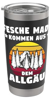 Allgaeu Spruch Alpen Wandern Allgäu Doppelwandiger Edelstahl-Thermobecher
