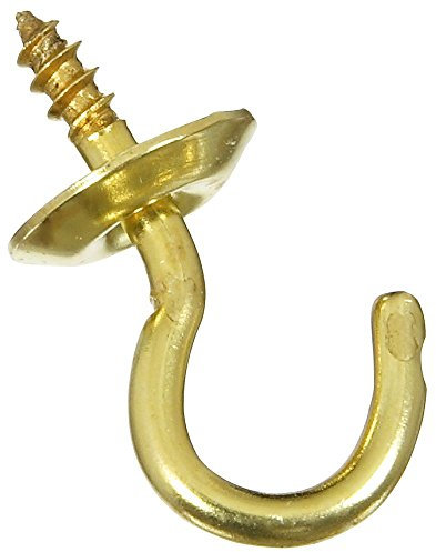 National Hardware N119-602 V2021 Cup Hooks in Solid Brass, 6 Pack