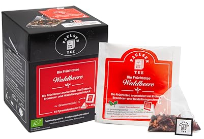 Bio Waldbeere 15 x 3g, einzeln kuvertiert, Paulsen Tee Früchtetee im Pyramidenbeutel - Bio, rückstandskontrolliert & zertifiziert