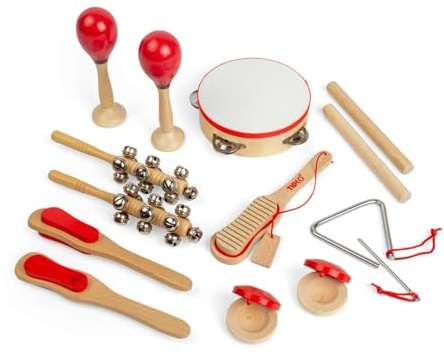 Tidlo Children's Wooden Musical Instrument Set (14 Pieces)