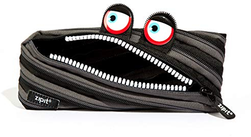 ZIPIT Wildlings Federmäppchen für Jungen | Großes Mäppchen für die Schule | Monster Etui für Kinder | Federmappe Schwarz