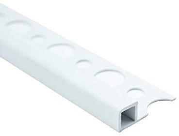 5x PVC Quadrat Fliesenschiene Fliesenprofil Kunststoff Schiene weiß matt L250cm 8mm Profil (5 Stück)