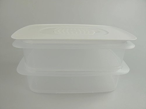 TUPPERWARE Cool`N Fresh 1,5L Behälter (2)+Klimadeckel weiß Coolsmart P 22161
