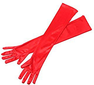 Utopiat Audrey Styled Holly Golightly Long Elbow Length Opera Gloves for Women (Red)