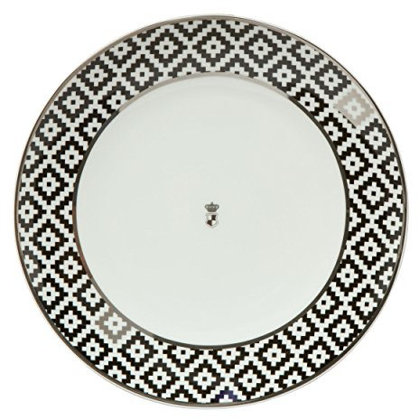 Goebel Diamonds Dessertteller, Frühstücksteller, Fine Bone China, schwarz-weiß, 23 cm