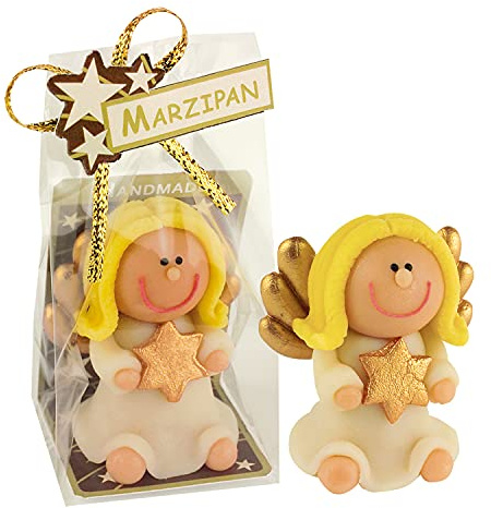 Günthart 2 Engel aus Marzipan | Essbar | Einzeln verpackt | Geschenk