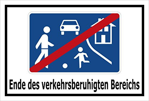Melis-Folienwerkstatt Schild - Verkehrsberuhigter Bereich - 60x40cm | 3mm Hartschaum S00040-048-A - 20 Varianten