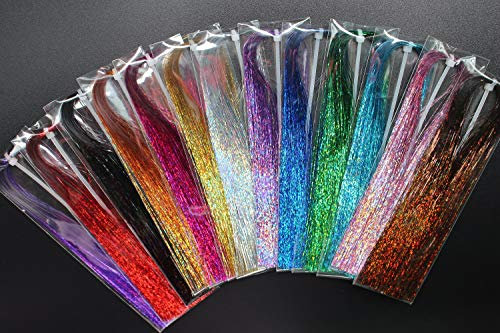 Tigofly Flashabou olografico, 13 confezioni da 13 colori, 0,3 mm, luccicanti, luccicanti, per pesca alla trota, materiali per legare mosche