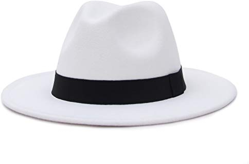 EOZY Fedora Hut Herren Filz Herbst Winter Retro Trilby Bogart Hut Weiß