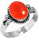 Jeweloporium 925 Silber Ringe für Frauen Größe 67(21.3) Orange Echt Karneol Edelstein Kostüm Silber Ringe das Erntedankfest Geschenk Jahrgang Schmuck