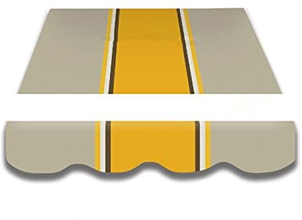 home Trends Preiswert Markisen Tuch Markisenbespannung Ersatzstoffe Diverse Farben Maße 4 x 3 m Markisenstoffen MIT Volant fertig genäht mit Umrandung SPD025