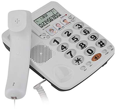 Goshyda Kabelgebundenes Telefon, 2-Zeilen-Desktop-Anrufer-ID Festnetztelefon mit Stummschaltung, Geräuschunterdrückung und Wahlwiederholungsfunktion für das Hotel Office Home