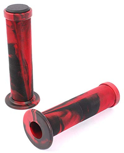 KHE Acme 2TONE BMX Griffe 130mm mit Flange schwarz rot Lamellen MTB Scooter Paar