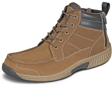 Orthofeet Men's Orthopedic Brown Leather Ryder Boots, Size 10 Wide