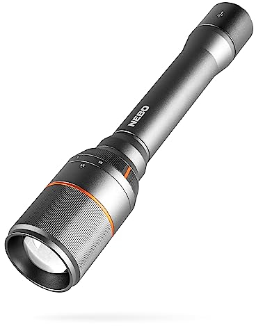 NEBO DaVinci 5000 Lumen | Schwarze LED-Taschenlampe | 21700 Akku mit Powerbank