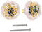 Lpraer 2Pcs Cabinet Knob Resin Rose Quartz Drawer Pulls Decorative Chakra Symbol Wardrobe Closet Door Handle with Screws for Kitchen Cupboard Dresser Home Farmhouse Bedroom Bathroom