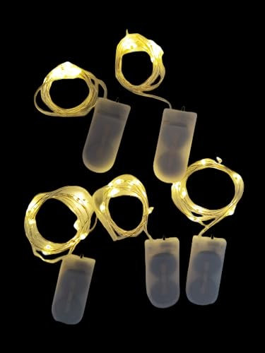 LED String Lights 5 Pack, 10mm10 LED Fairy Lights Battery Operated, Copper Wire Light for Home Garden Wedding Party Christmas Halloween Concerts Bars Clubs Hotels(Warm White)