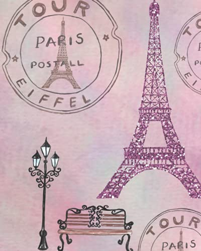 Eiffel Tower Lined Notebook: Pink Purple Rainbow Girly Notebook for Women | Inspirational Journal For NoteTaking | Blank Lined Note Book For Affirmations | Aesthetic pink notebook for journaling