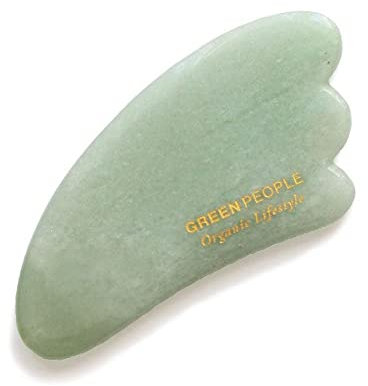 Green People Jade Gua Sha Massage Werkzeug - Natürlich & Bio Gesichts Werkzeug - Geeignet für Empfindliche Haut - Vegan