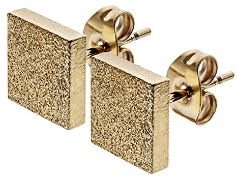 SMYKKO Ohrstecker Aurinko Karkea 7mm | Edelstahl | gebürstet | Frauen | Damen | Mädchen | Steel | Earring | viereck | quadrat (Gold)