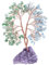 KYEYGWO Aquamarine & Grüner Aventurin Heilung Kristall Geldbaum auf Natürlichen Amethyst Drusensegment Rohstück Basis, Feng Shui Bonsai Baum Deko Stein Glückbaum Liebe Edelsteinbaum Ornament